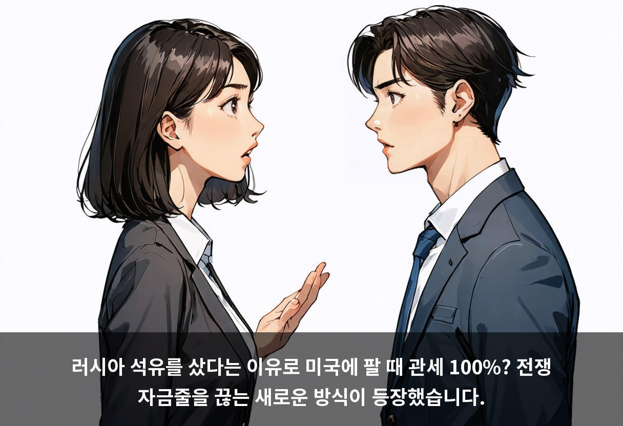 러시아 석유를 샀다는 이유로 미국에 팔 때 관세 100%? 전쟁 자금줄을 끊는 새로운 방식이 등장했습니다.