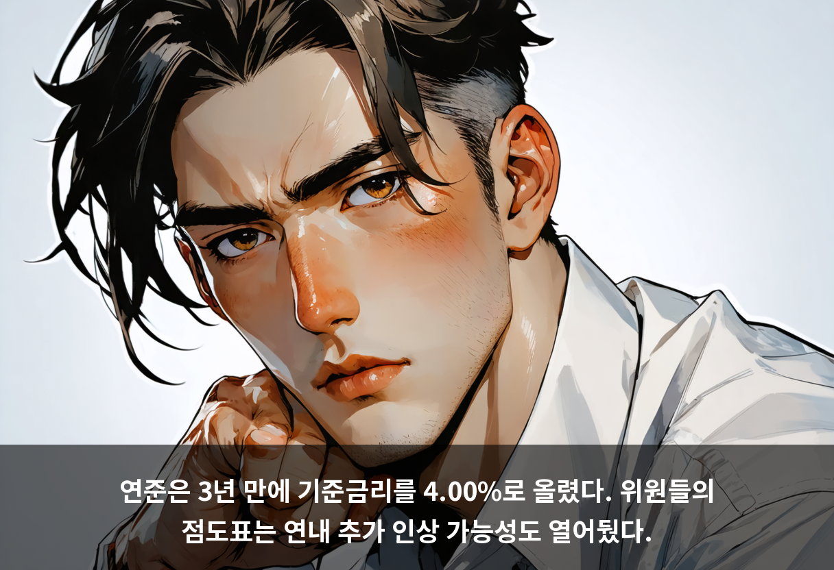 연준은 3년 만에 기준금리를 4.00%로 올렸다. 위원들의 점도표는 연내 추가 인상 가능성도 열어뒀다.