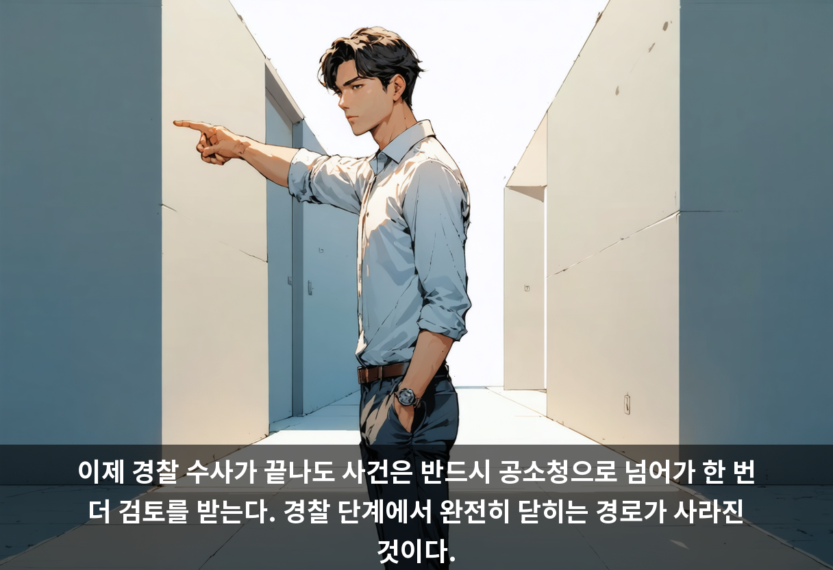 이제 경찰 수사가 끝나도 사건은 반드시 공소청으로 넘어가 한 번 더 검토를 받는다. 경찰 단계에서 완전히 닫히는 경로가 사라진 것이다.