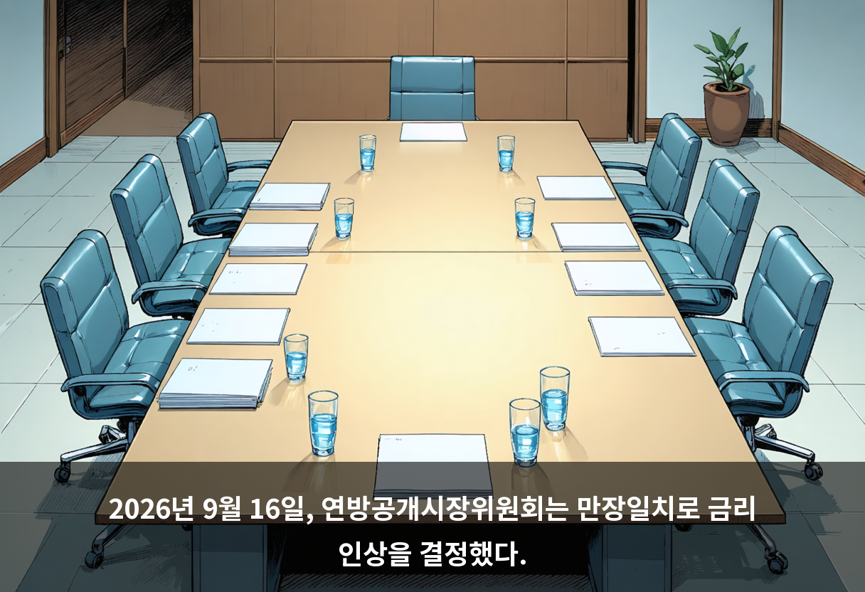2026년 9월 16일, 연방공개시장위원회는 만장일치로 금리 인상을 결정했다.