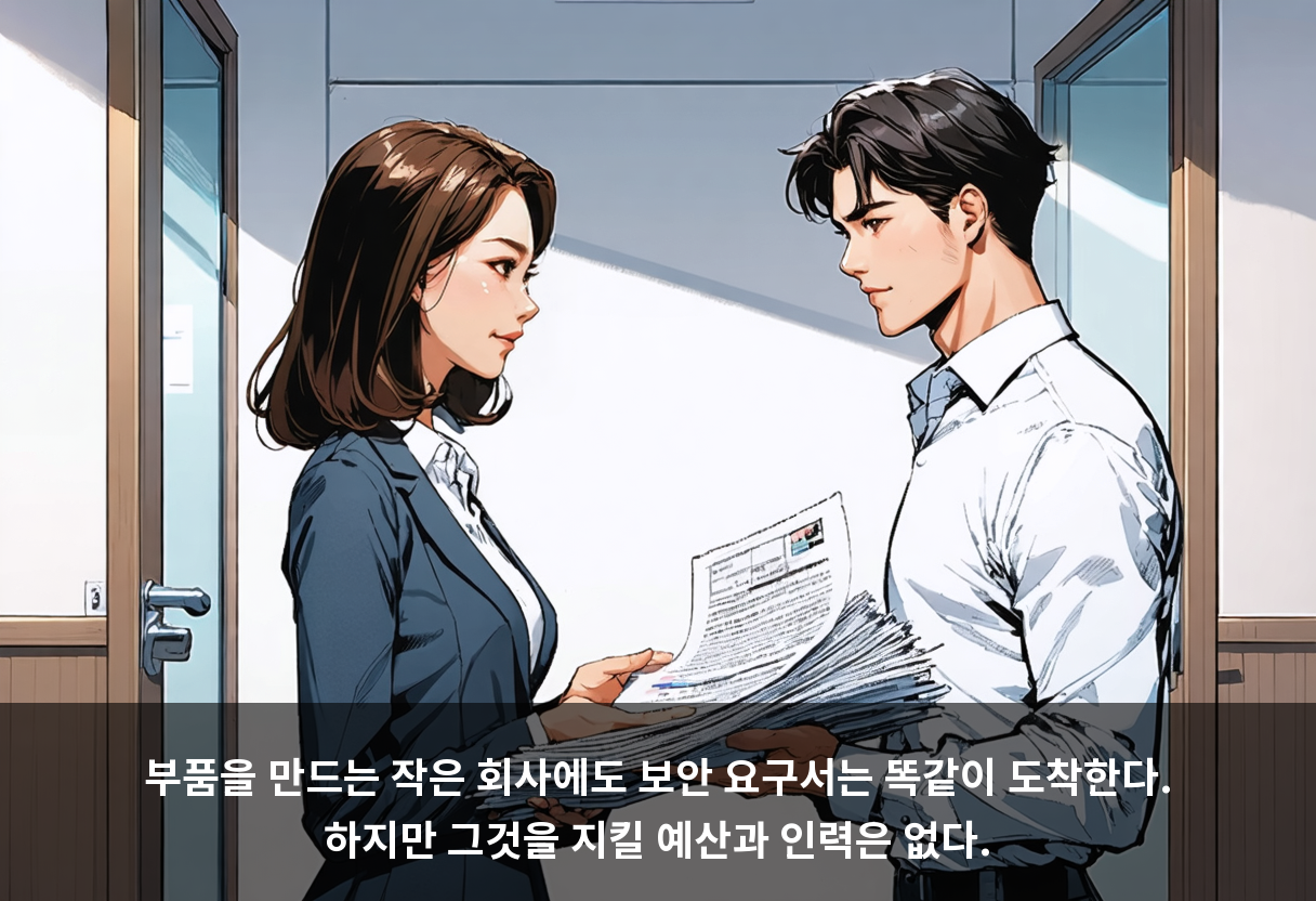 예산도 인력도 부족한 중소 방산업체에, 보안 요구서가 옵니다 🔩
