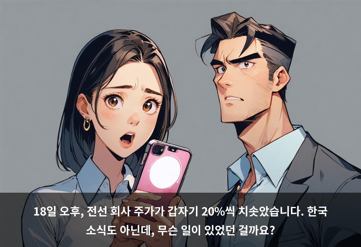 18일 오후, 전선 회사 주가가 갑자기 20%씩 치솟았습니다. 한국 소식도 아닌데, 무슨 일이 있었던 걸까요?