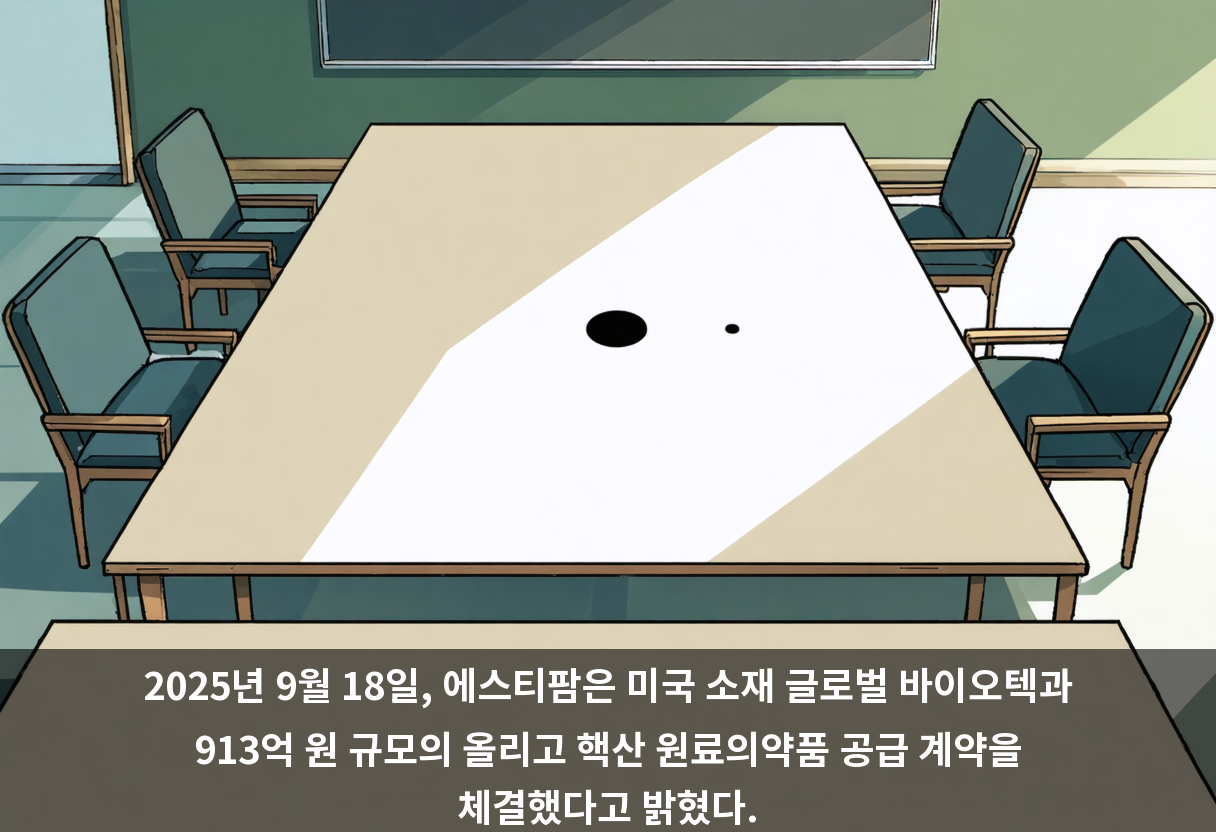 2025년 9월 18일, 에스티팜은 미국 소재 글로벌 바이오텍과 913억 원 규모의 올리고 핵산 원료의약품 공급 계약을 체결했다고 밝혔다.