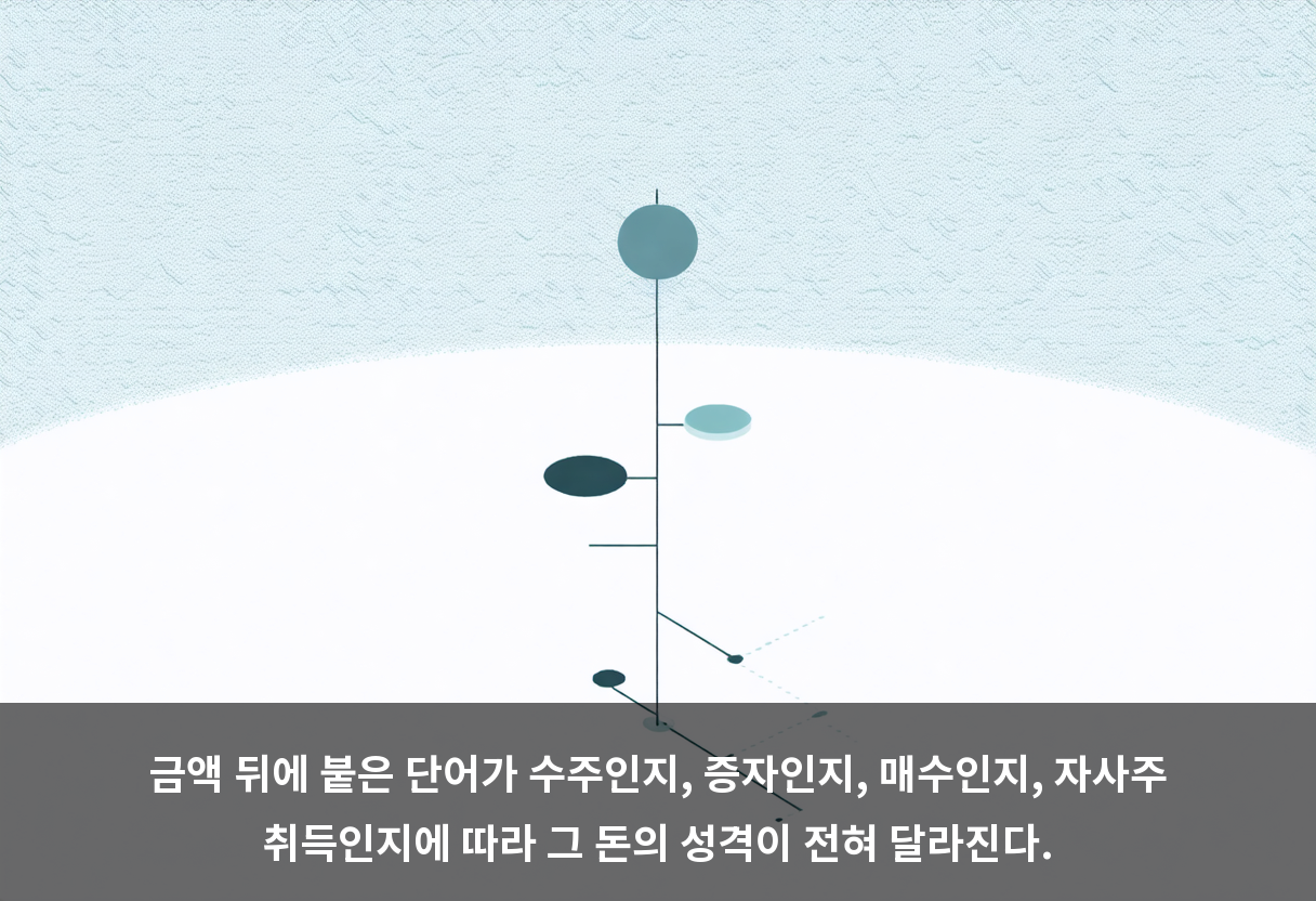 금액 뒤에 붙은 단어가 수주인지, 증자인지, 매수인지, 자사주 취득인지에 따라 그 돈의 성격이 전혀 달라진다.