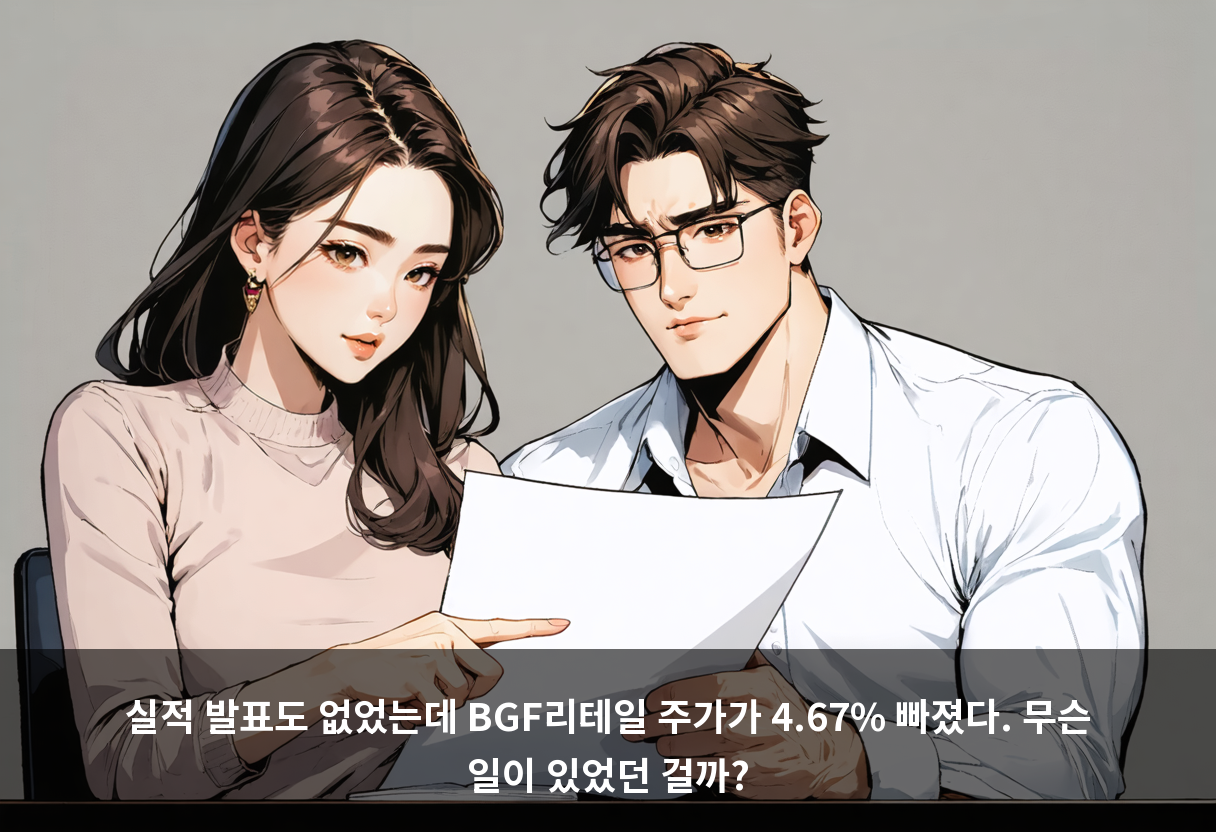 실적 발표도 없었는데 BGF리테일 주가가 4.67% 빠졌다. 무슨 일이 있었던 걸까?