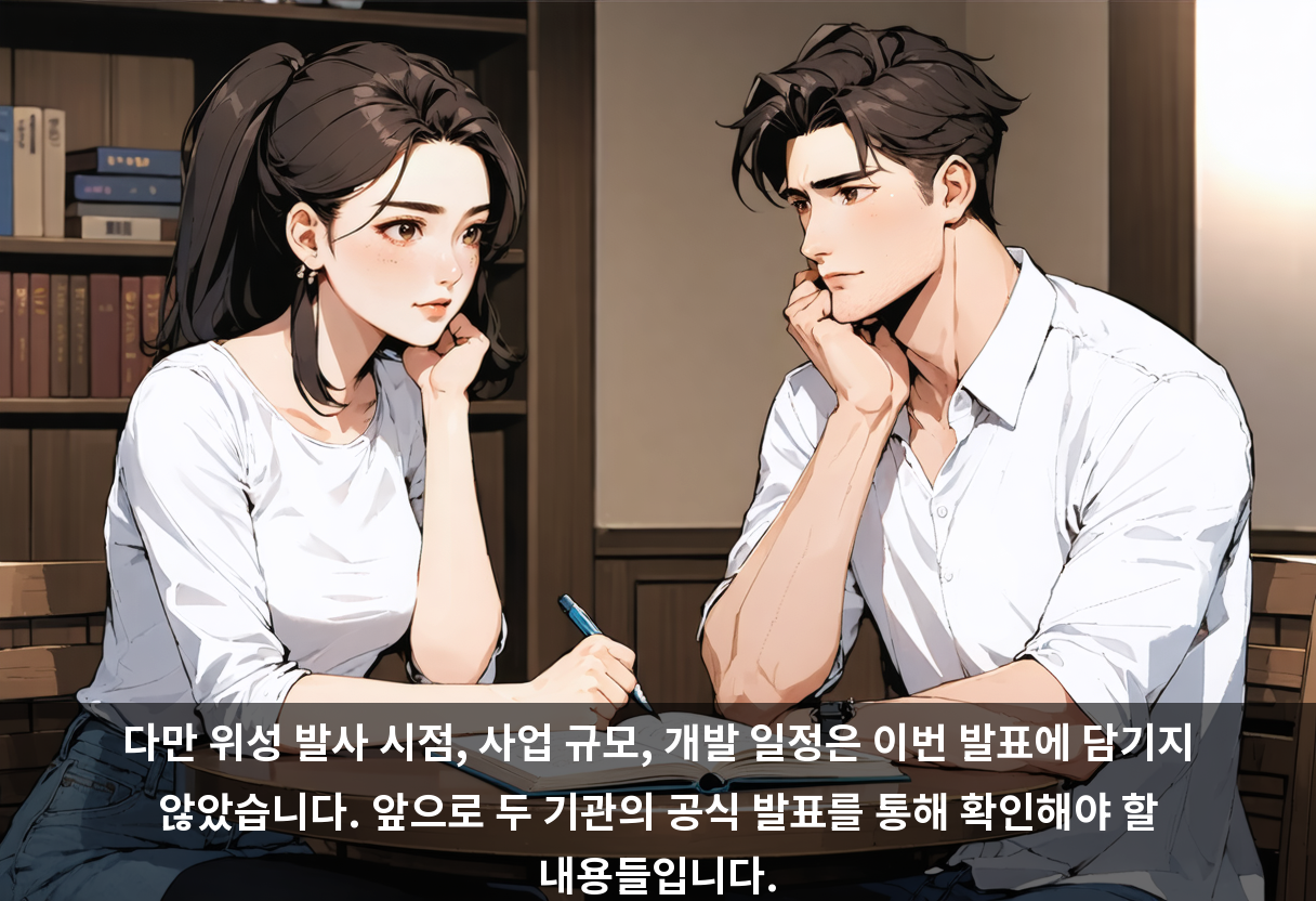 다만 위성 발사 시점, 사업 규모, 개발 일정은 이번 발표에 담기지 않았습니다. 앞으로 두 기관의 공식 발표를 통해 확인해야 할 내용들입니다.
