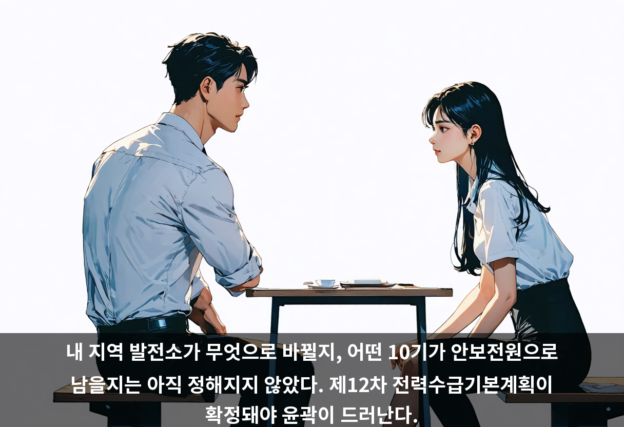 내 지역 발전소가 무엇으로 바뀔지, 어떤 10기가 안보전원으로 남을지는 아직 정해지지 않았다. 제12차 전력수급기본계획이 확정돼야 윤곽이 드러난다.