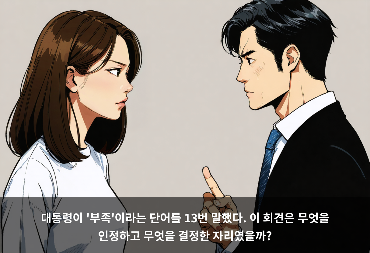 이재명 대통령, 100분 동안 "부족합니다"를 13번 말했습니다 🧍