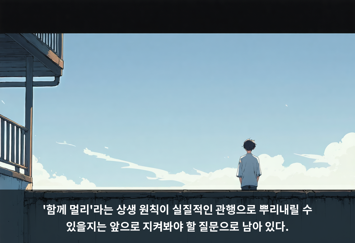 '함께 멀리'라는 상생 원칙이 실질적인 관행으로 뿌리내릴 수 있을지는 앞으로 지켜봐야 할 질문으로 남아 있다.