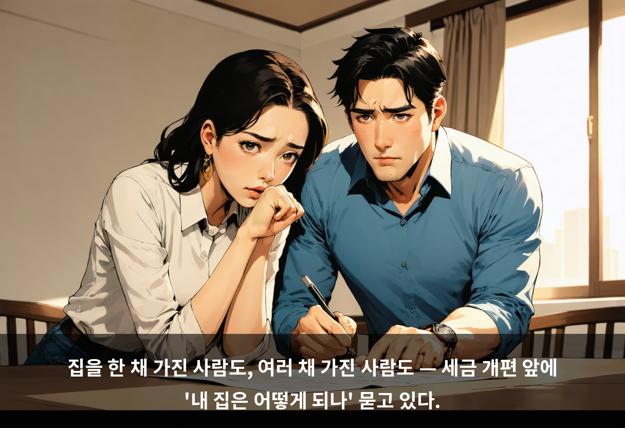 집을 한 채 가진 사람도, 여러 채 가진 사람도 — 세금 개편 앞에 '내 집은 어떻게 되나' 묻고 있다.