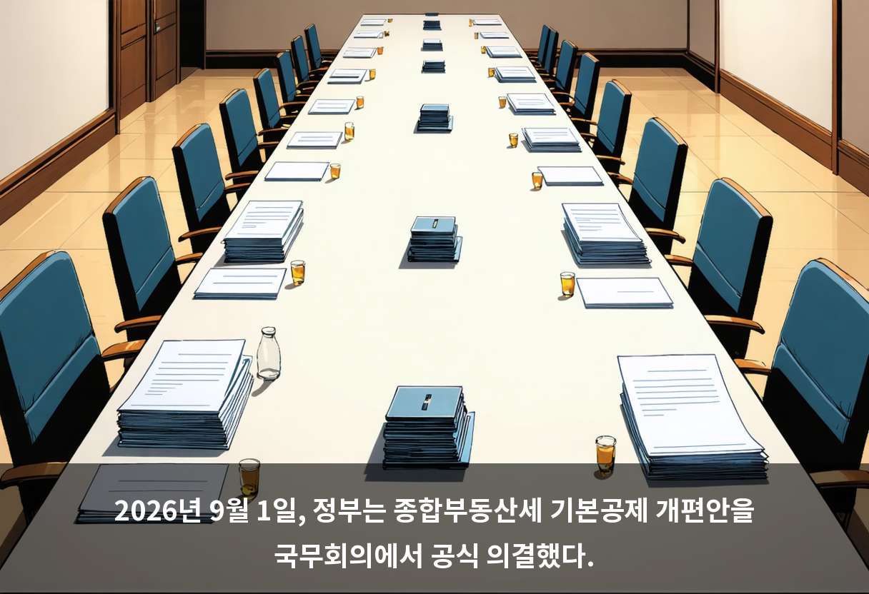 2026년 9월 1일, 정부는 종합부동산세 기본공제 개편안을 국무회의에서 공식 의결했다.