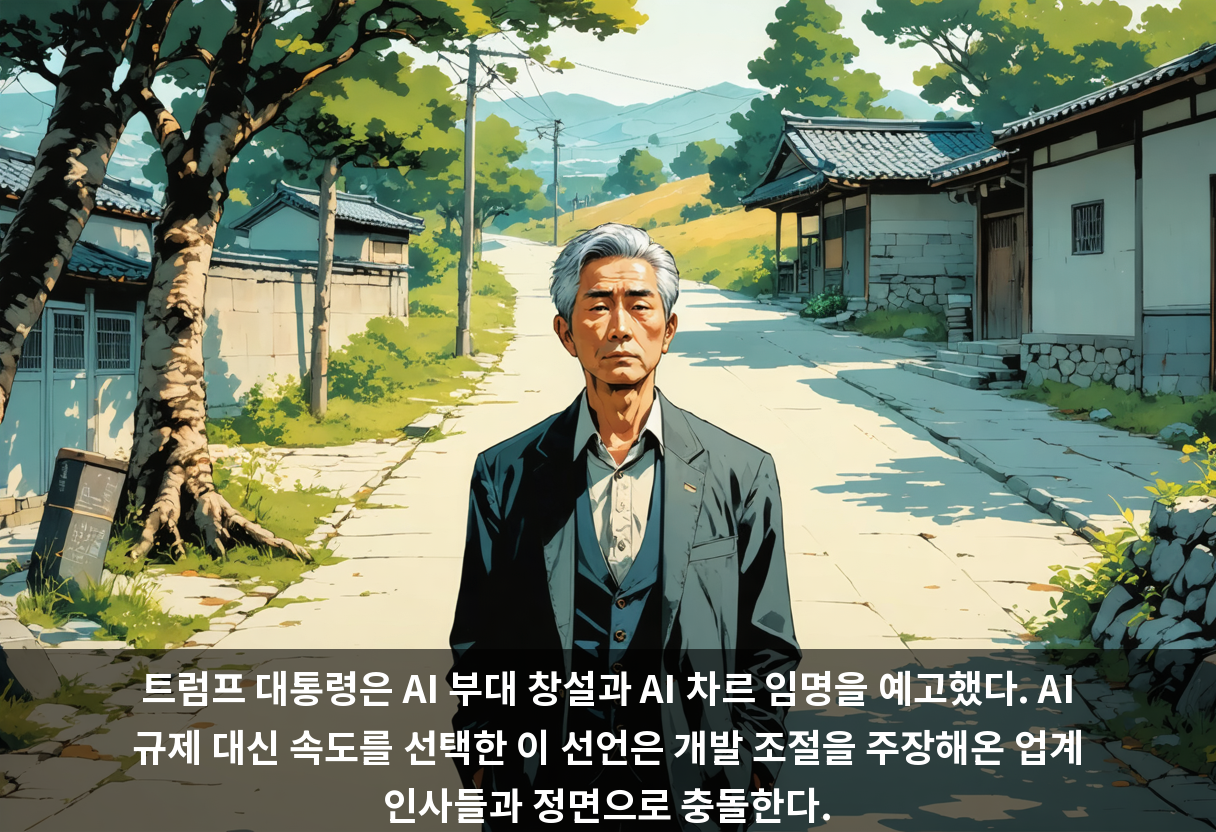 트럼프 대통령은 AI 부대 창설과 AI 차르 임명을 예고했다. AI 규제 대신 속도를 선택한 이 선언은 개발 조절을 주장해온 업계 인사들과 정면으로 충돌한다.