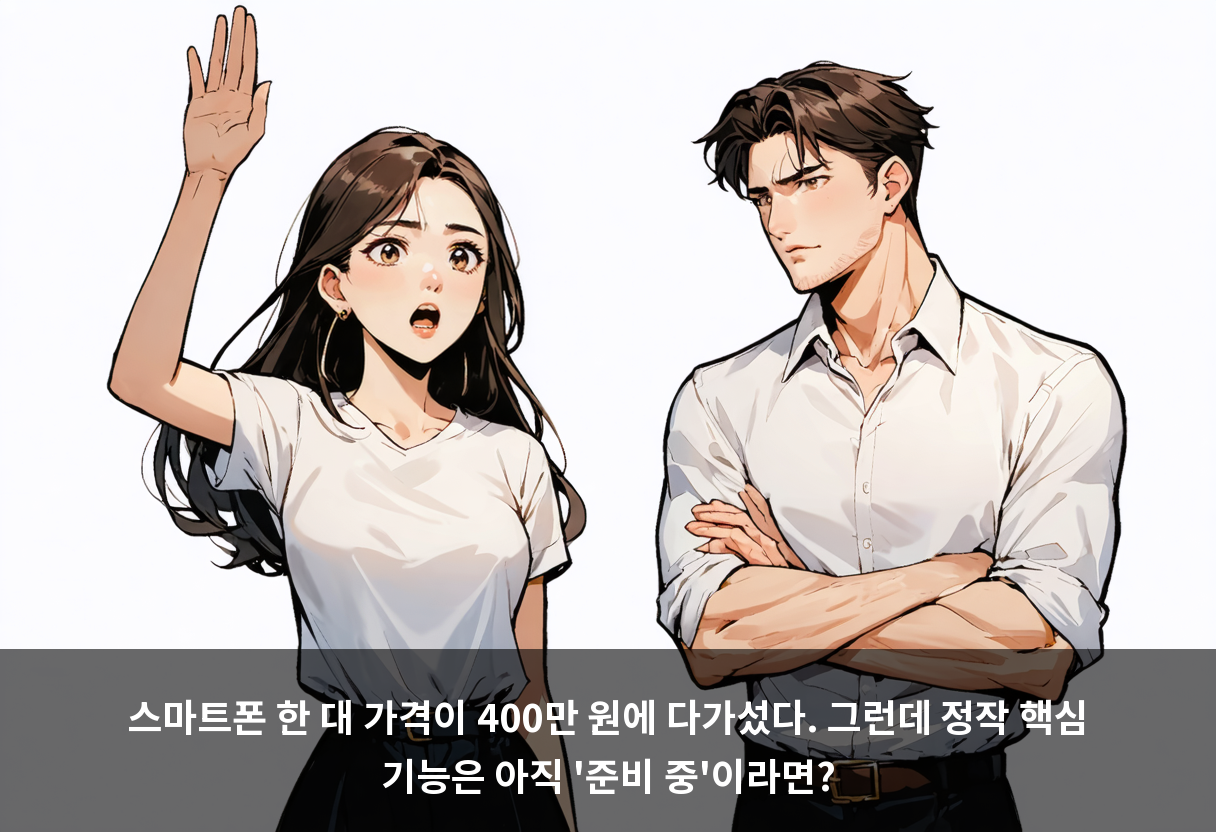 스마트폰 한 대 가격이 400만 원에 다가섰다. 그런데 정작 핵심 기능은 아직 '준비 중'이라면?