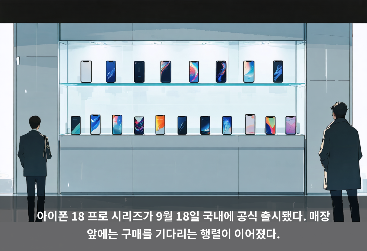 아이폰 18 프로 시리즈가 9월 18일 국내에 공식 출시됐다. 매장 앞에는 구매를 기다리는 행렬이 이어졌다.