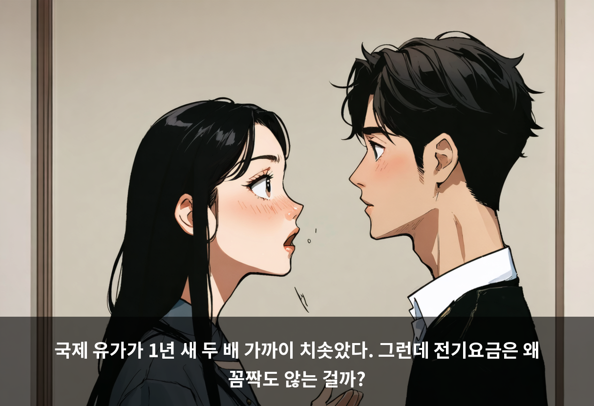 국제 유가가 1년 새 두 배 가까이 치솟았다. 그런데 전기요금은 왜 꼼짝도 않는 걸까?