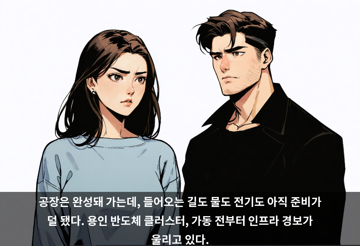 공장은 완성돼 가는데, 들어오는 길도 물도 전기도 아직 준비가 덜 됐다. 용인 반도체 클러스터, 가동 전부터 인프라 경보가 울리고 있다.