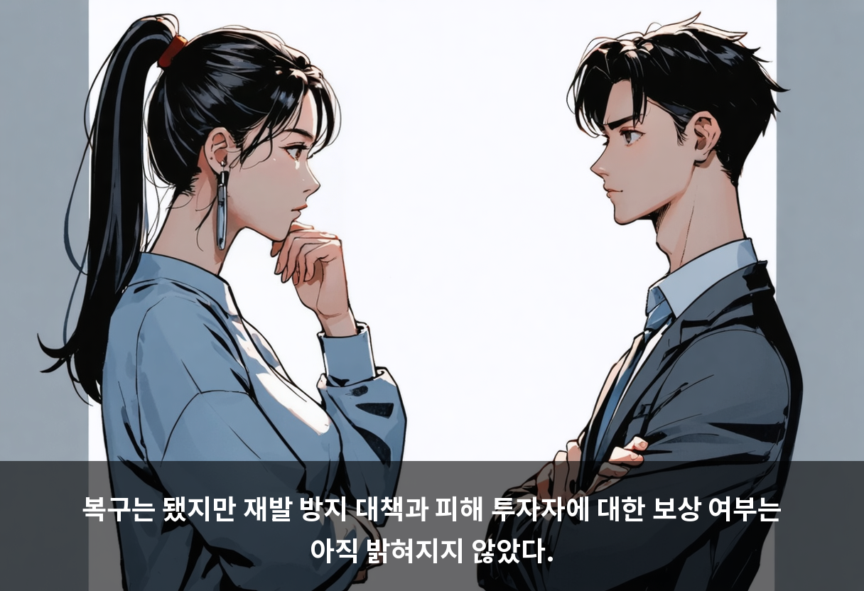 복구는 됐지만 재발 방지 대책과 피해 투자자에 대한 보상 여부는 아직 밝혀지지 않았다.