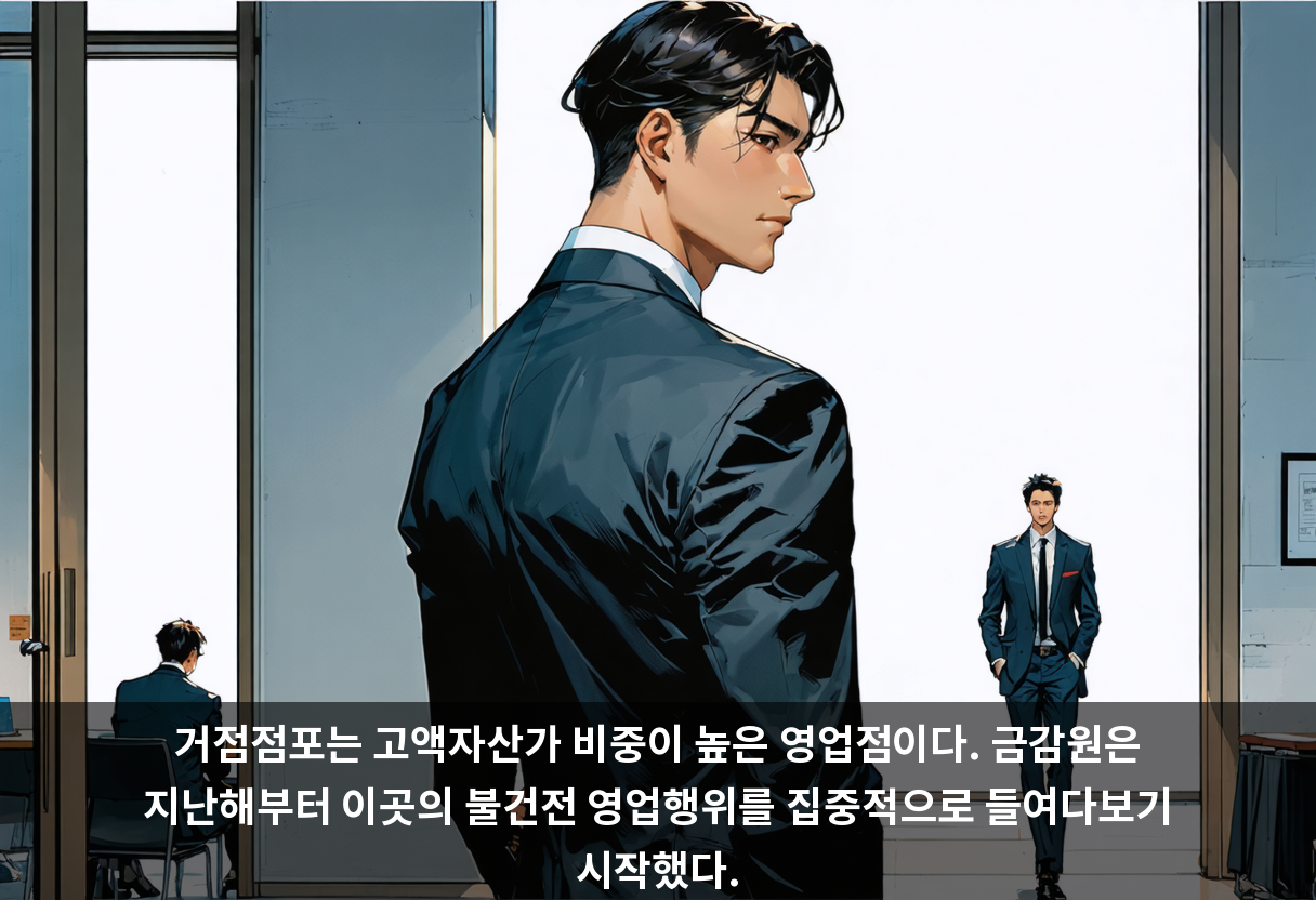 거점점포는 고액자산가 비중이 높은 영업점이다. 금감원은 지난해부터 이곳의 불건전 영업행위를 집중적으로 들여다보기 시작했다.
