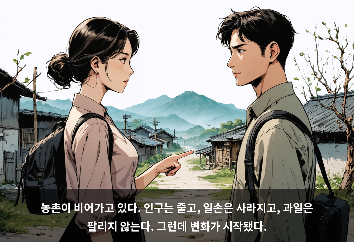 농촌이 비어가고 있다. 인구는 줄고, 일손은 사라지고, 과일은 팔리지 않는다. 그런데 변화가 시작됐다.