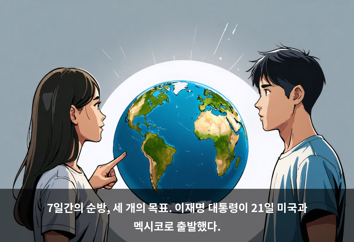 7일간의 순방, 세 개의 목표. 이재명 대통령이 21일 미국과 멕시코로 출발했다.