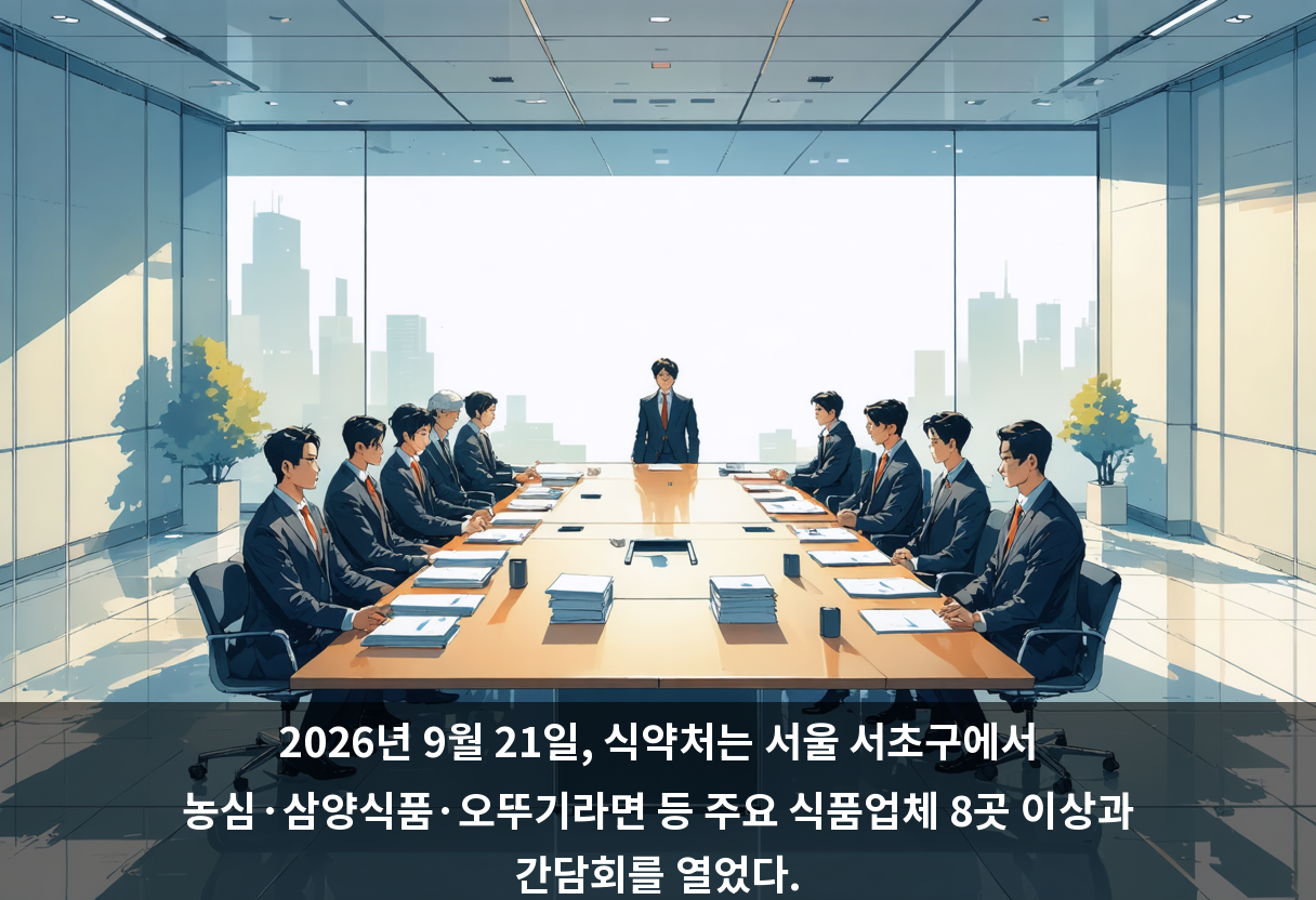 2026년 9월 21일, 식약처는 서울 서초구에서 농심·삼양식품·오뚜기라면 등 주요 식품업체 8곳 이상과 간담회를 열었다.