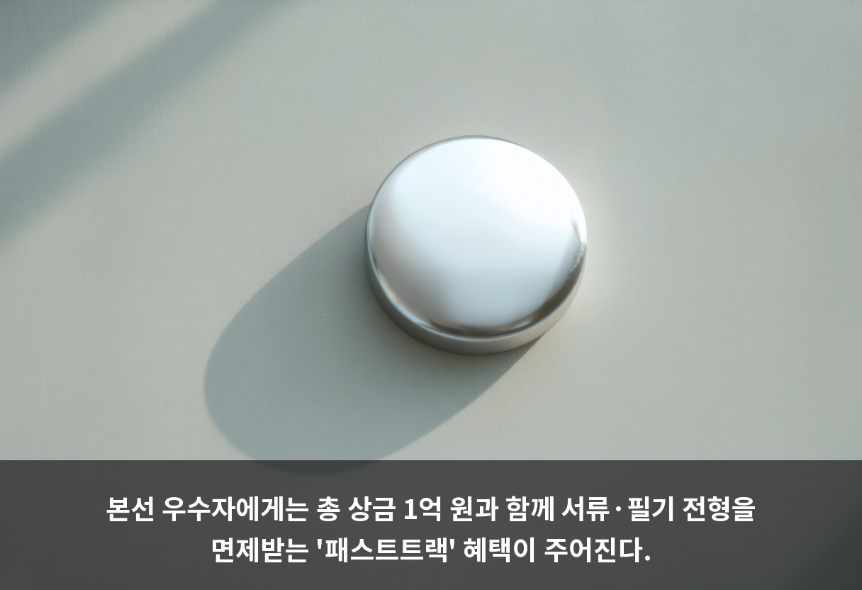 본선 우수자에게는 총 상금 1억 원과 함께 서류·필기 전형을 면제받는 '패스트트랙' 혜택이 주어진다.