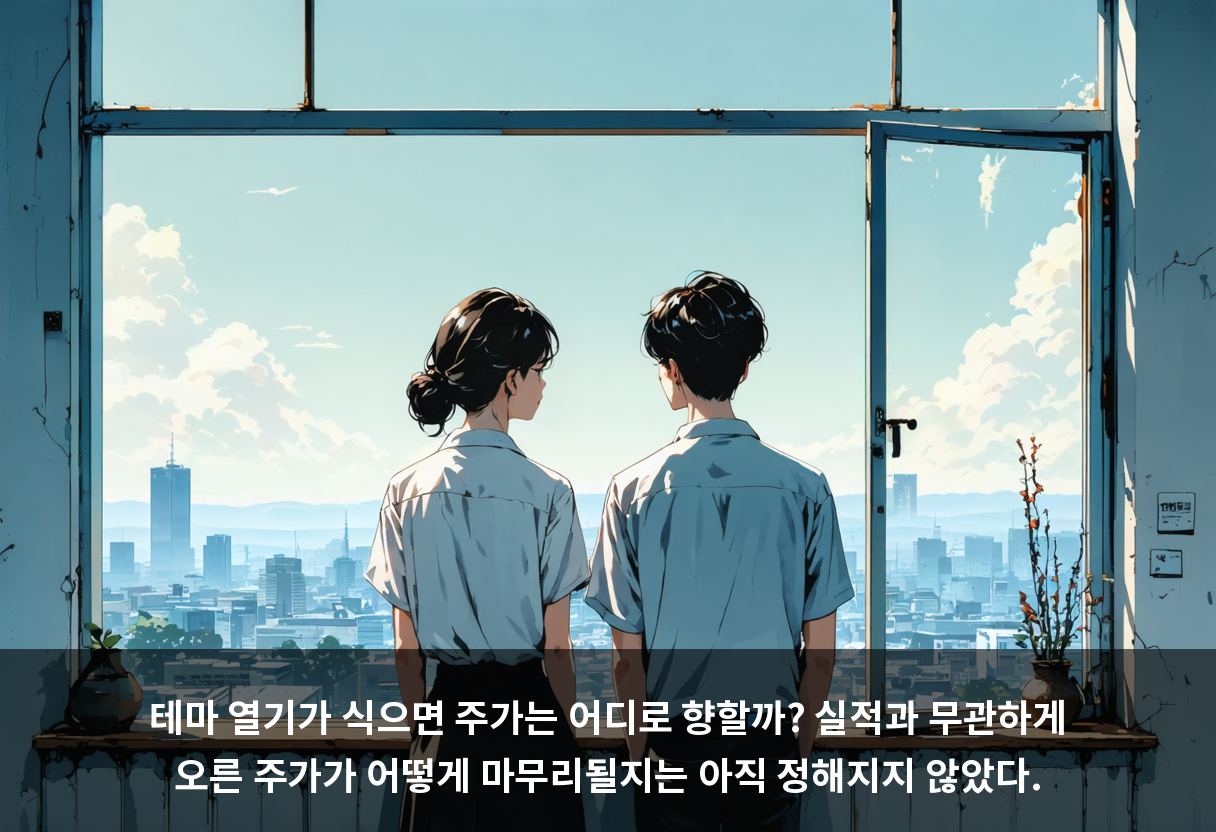 테마 열기가 식으면 주가는 어디로 향할까? 실적과 무관하게 오른 주가가 어떻게 마무리될지는 아직 정해지지 않았다.