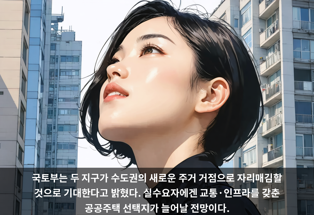 국토부는 두 지구가 수도권의 새로운 주거 거점으로 자리매김할 것으로 기대한다고 밝혔다. 실수요자에겐 교통·인프라를 갖춘 공공주택 선택지가 늘어날 전망이다.