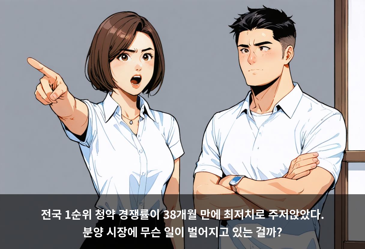 전국 1순위 청약 경쟁률이 38개월 만에 최저치로 주저앉았다. 분양 시장에 무슨 일이 벌어지고 있는 걸까?