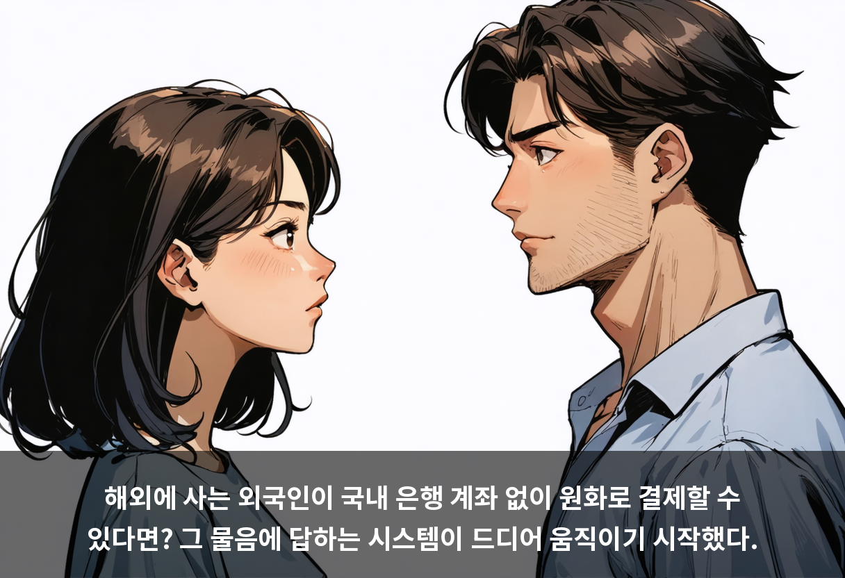 해외에 사는 외국인이 국내 은행 계좌 없이 원화로 결제할 수 있다면? 그 물음에 답하는 시스템이 드디어 움직이기 시작했다.