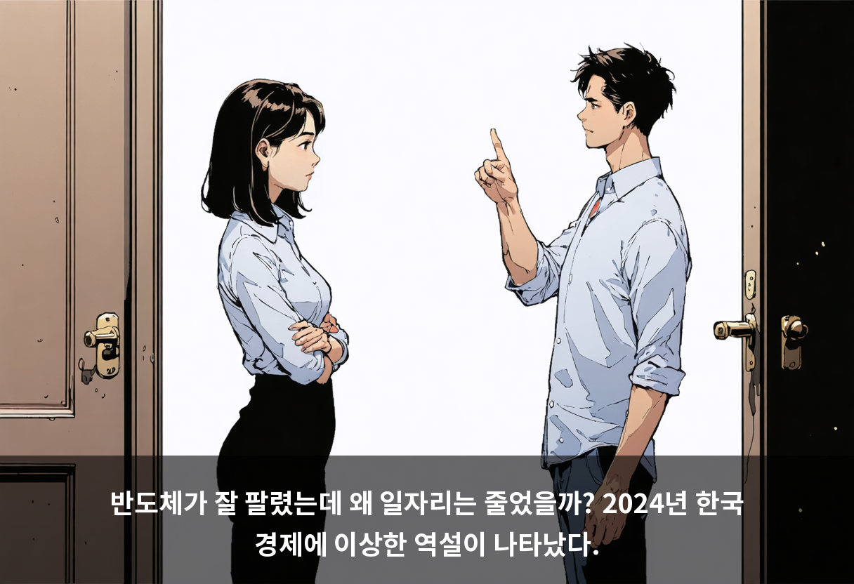 반도체가 잘 팔렸는데 왜 일자리는 줄었을까? 2024년 한국 경제에 이상한 역설이 나타났다.