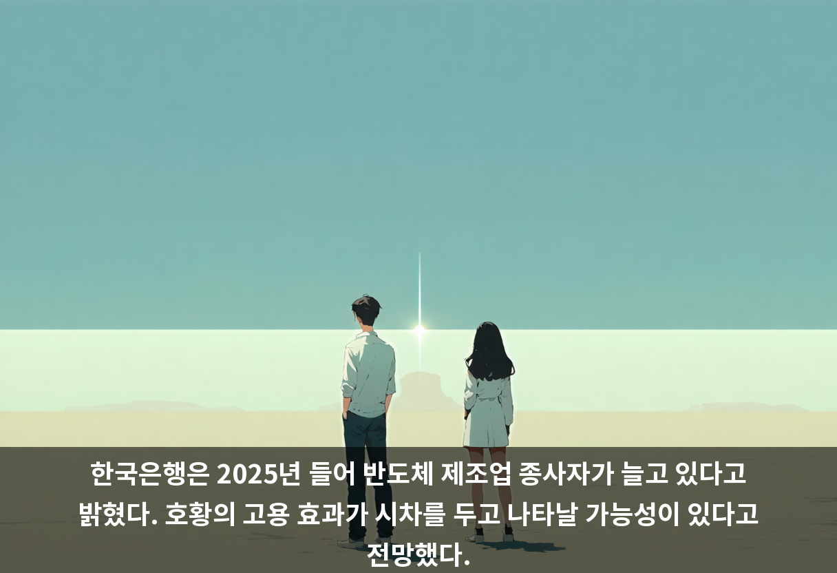 한국은행은 2025년 들어 반도체 제조업 종사자가 늘고 있다고 밝혔다. 호황의 고용 효과가 시차를 두고 나타날 가능성이 있다고 전망했다.