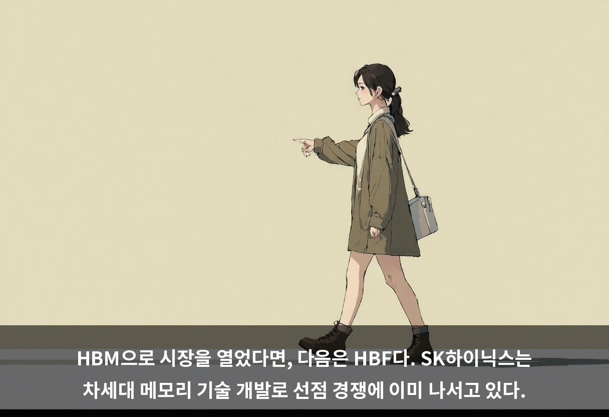 HBM으로 시장을 열었다면, 다음은 HBF다. SK하이닉스는 차세대 메모리 기술 개발로 선점 경쟁에 이미 나서고 있다.