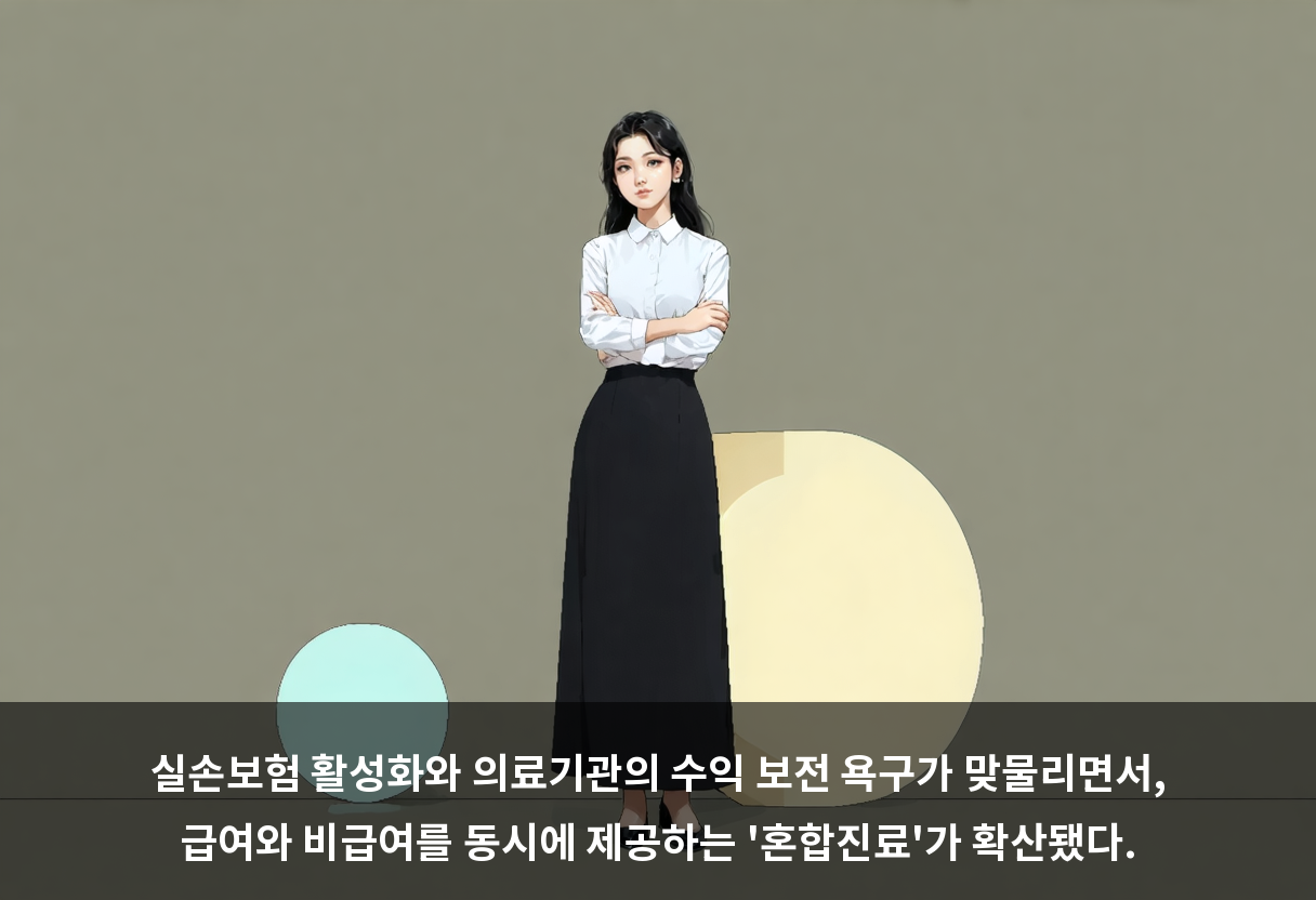 실손보험 활성화와 의료기관의 수익 보전 욕구가 맞물리면서, 급여와 비급여를 동시에 제공하는 '혼합진료'가 확산됐다.