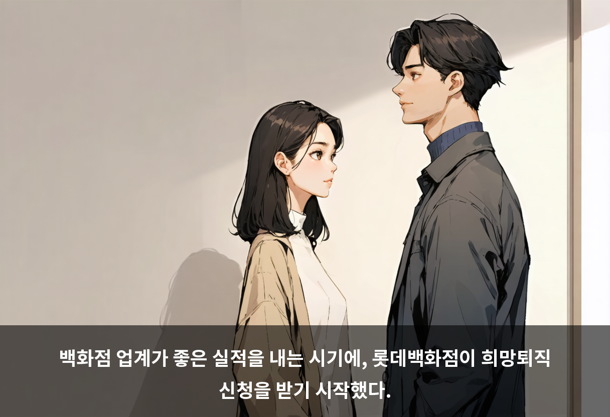 백화점 업계가 좋은 실적을 내는 시기에, 롯데백화점이 희망퇴직 신청을 받기 시작했다.