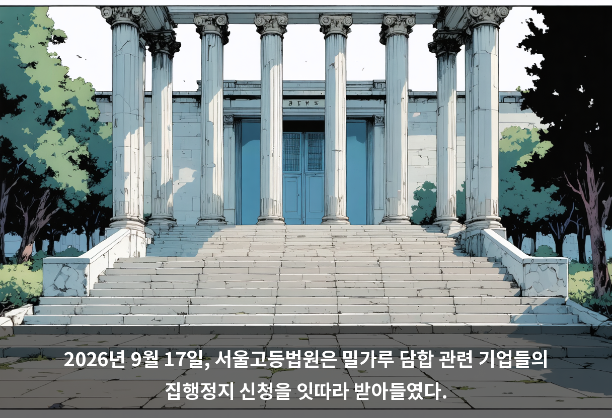 2026년 9월 17일, 서울고등법원은 밀가루 담합 관련 기업들의 집행정지 신청을 잇따라 받아들였다.