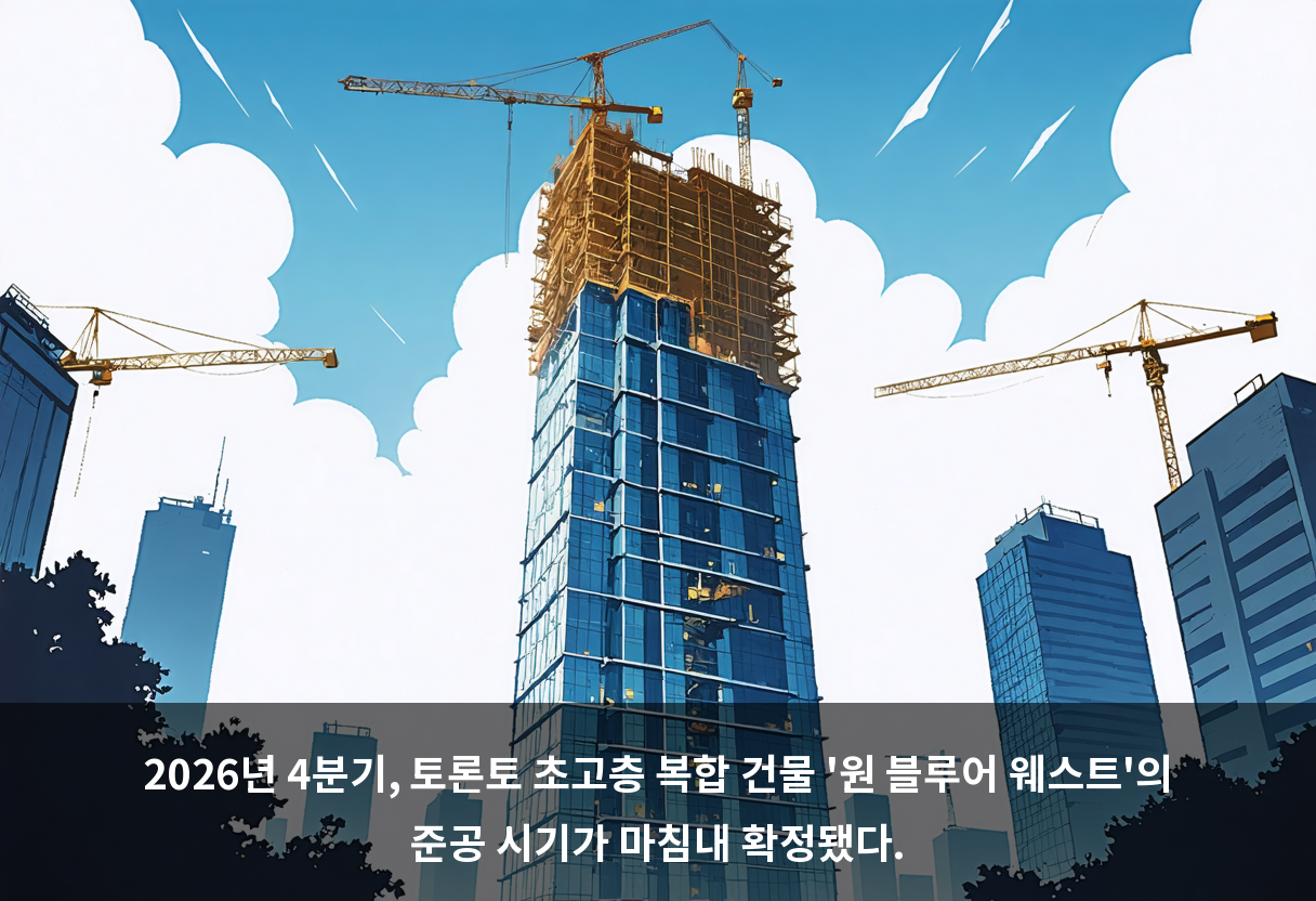 2026년 4분기, 토론토 초고층 복합 건물 '원 블루어 웨스트'의 준공 시기가 마침내 확정됐다.
