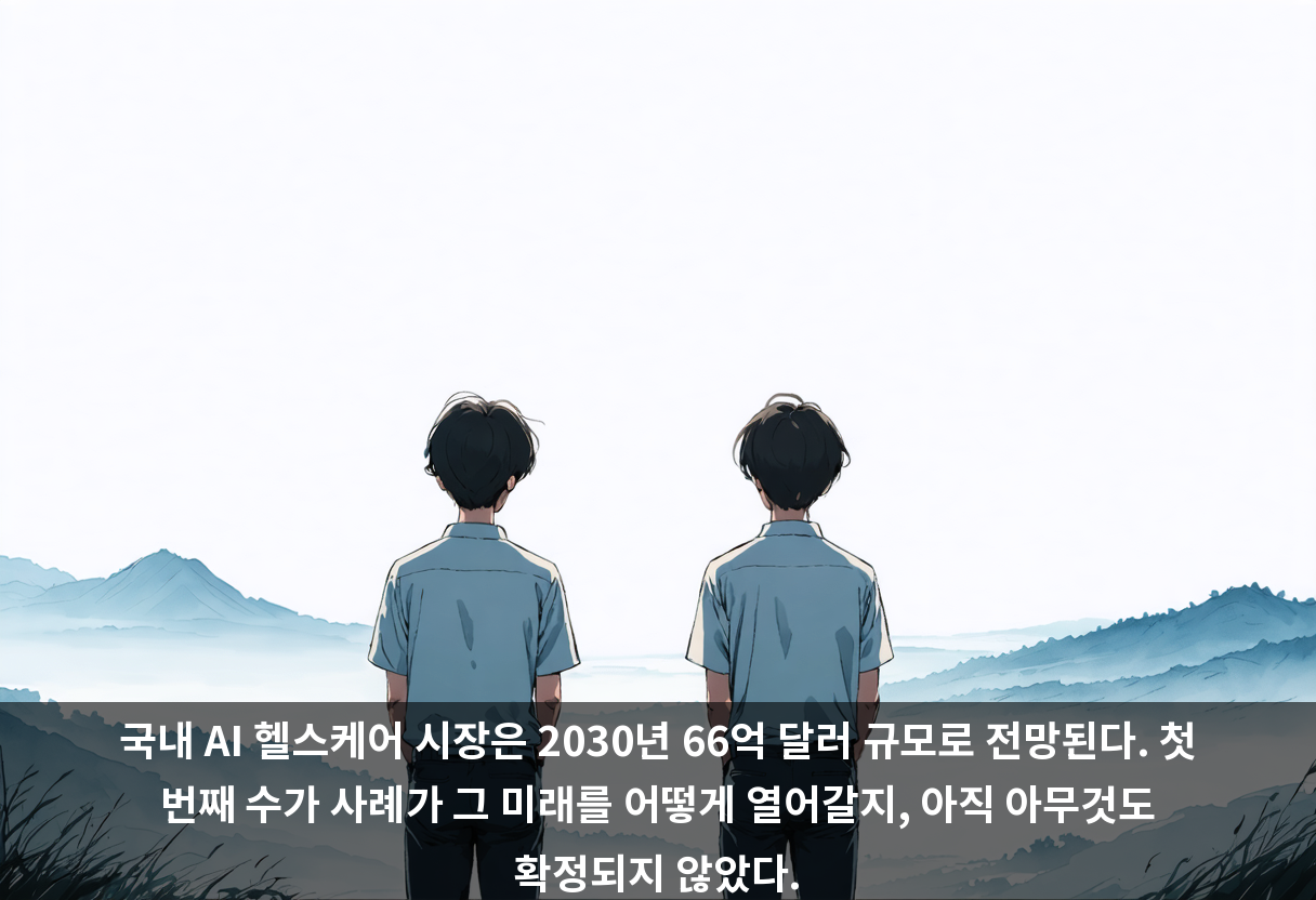 국내 AI 헬스케어 시장은 2030년 66억 달러 규모로 전망된다. 첫 번째 수가 사례가 그 미래를 어떻게 열어갈지, 아직 아무것도 확정되지 않았다.