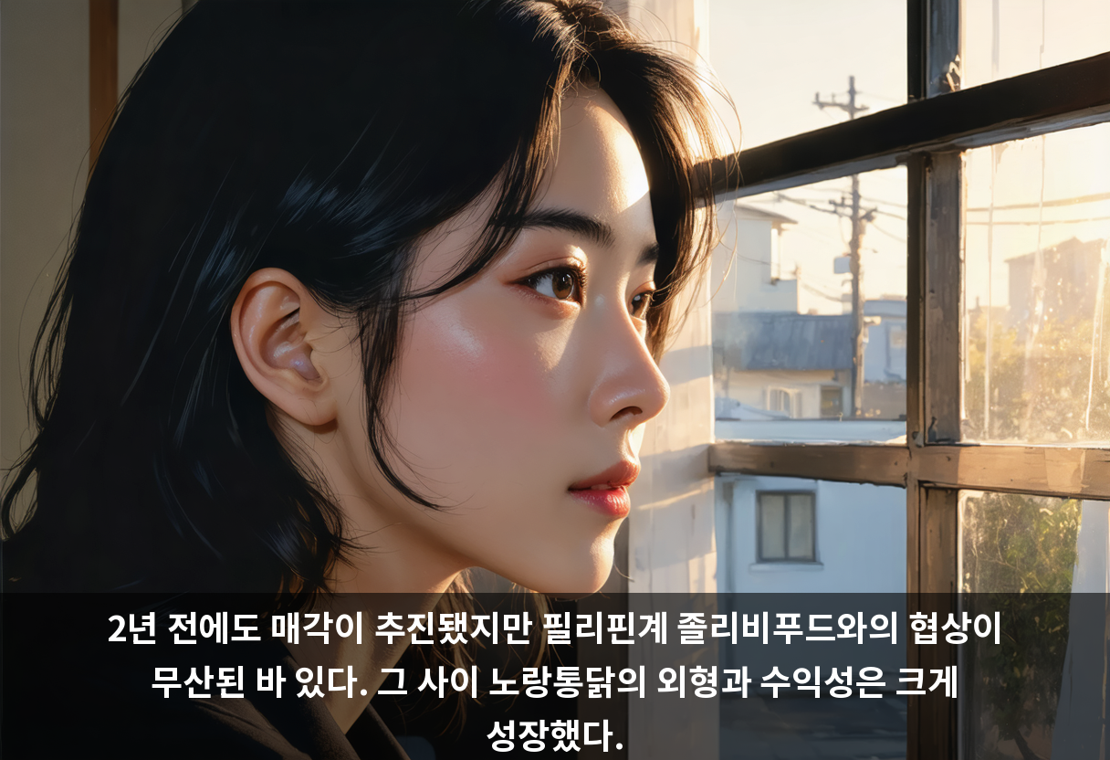 2년 전에도 매각이 추진됐지만 필리핀계 졸리비푸드와의 협상이 무산된 바 있다. 그 사이 노랑통닭의 외형과 수익성은 크게 성장했다.