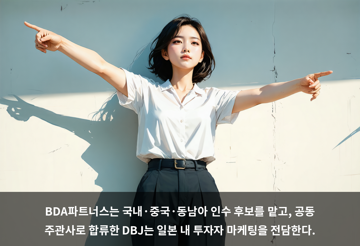 BDA파트너스는 국내·중국·동남아 인수 후보를 맡고, 공동 주관사로 합류한 DBJ는 일본 내 투자자 마케팅을 전담한다.