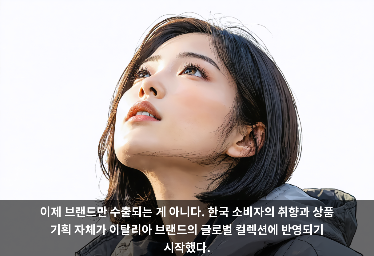 이제 브랜드만 수출되는 게 아니다. 한국 소비자의 취향과 상품 기획 자체가 이탈리아 브랜드의 글로벌 컬렉션에 반영되기 시작했다.