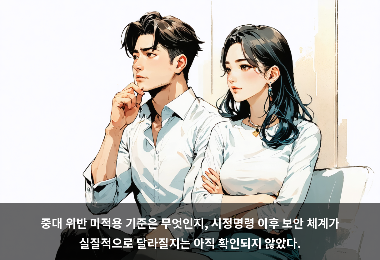 중대 위반 미적용 기준은 무엇인지, 시정명령 이후 보안 체계가 실질적으로 달라질지는 아직 확인되지 않았다.