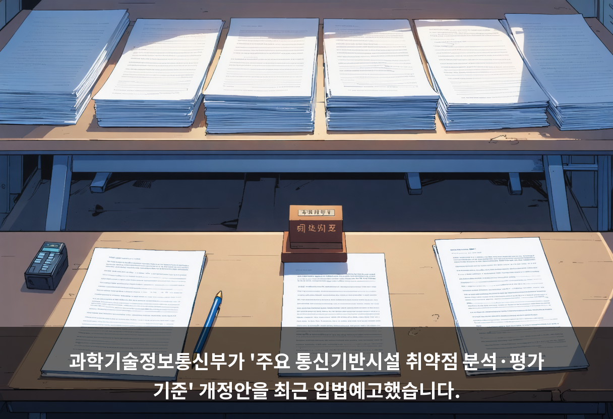 과학기술정보통신부가 '주요 통신기반시설 취약점 분석·평가 기준' 개정안을 최근 입법예고했습니다.
