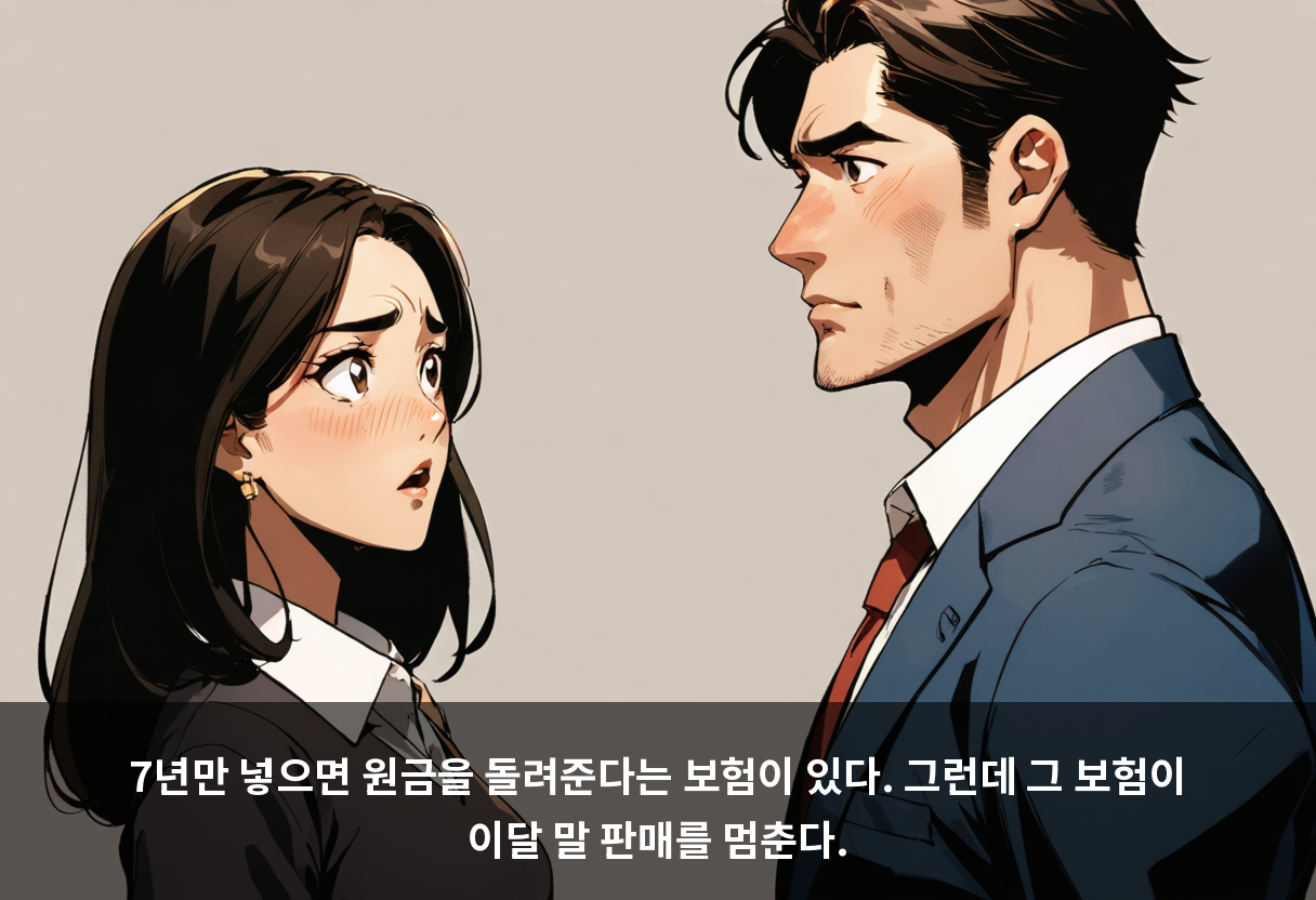 7년만 넣으면 원금을 돌려준다는 보험이 있다. 그런데 그 보험이 이달 말 판매를 멈춘다.