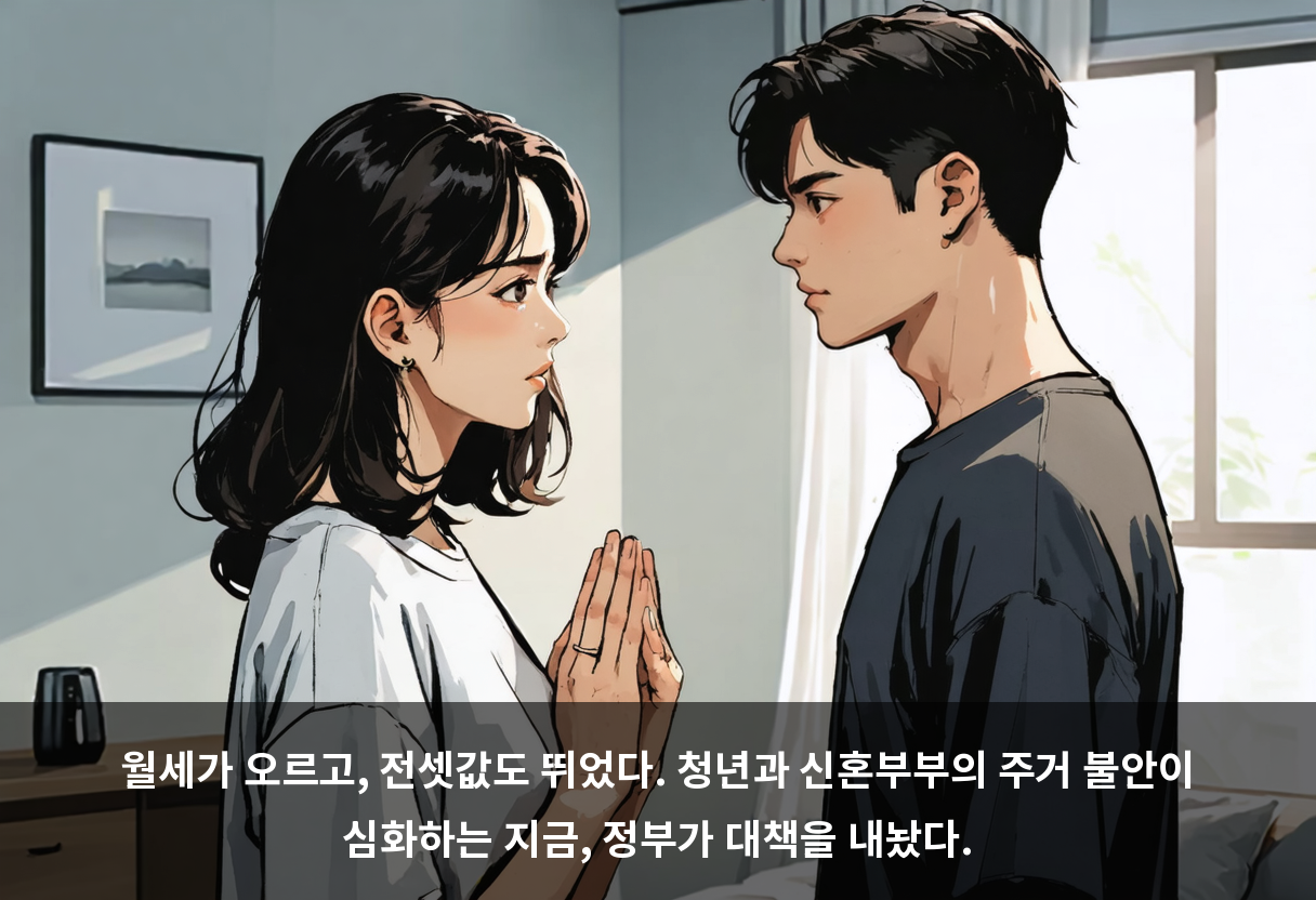 월세가 오르고, 전셋값도 뛰었다. 청년과 신혼부부의 주거 불안이 심화하는 지금, 정부가 대책을 내놨다.