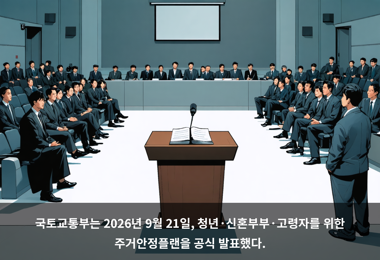 국토교통부는 2026년 9월 21일, 청년·신혼부부·고령자를 위한 주거안정플랜을 공식 발표했다.
