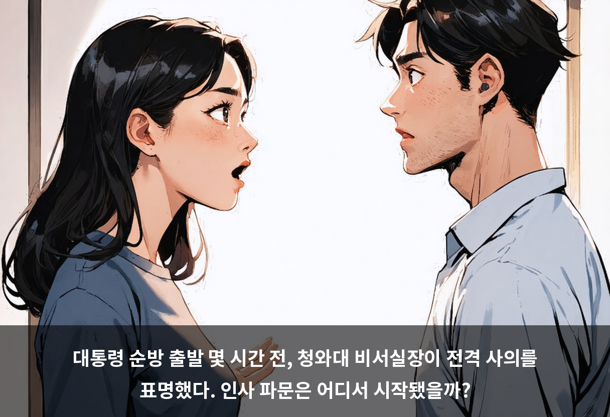 대통령 순방 출발 몇 시간 전, 청와대 비서실장이 전격 사의를 표명했다. 인사 파문은 어디서 시작됐을까?