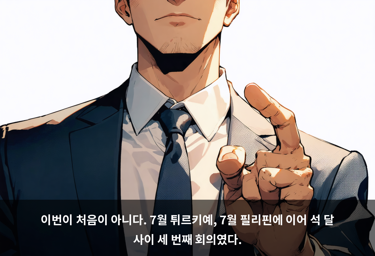 이번이 처음이 아니다. 7월 튀르키예, 7월 필리핀에 이어 석 달 사이 세 번째 회의였다.