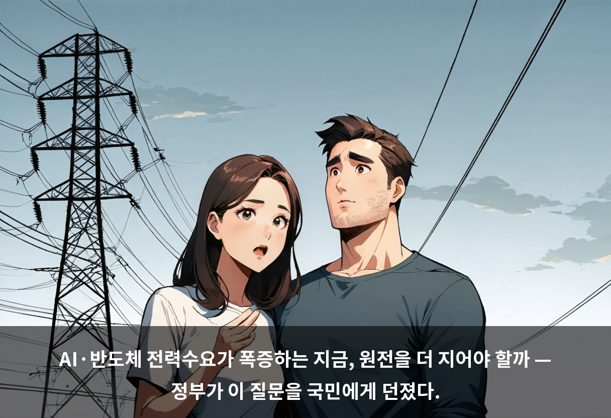 AI·반도체 전력수요가 폭증하는 지금, 원전을 더 지어야 할까 — 정부가 이 질문을 국민에게 던졌다.