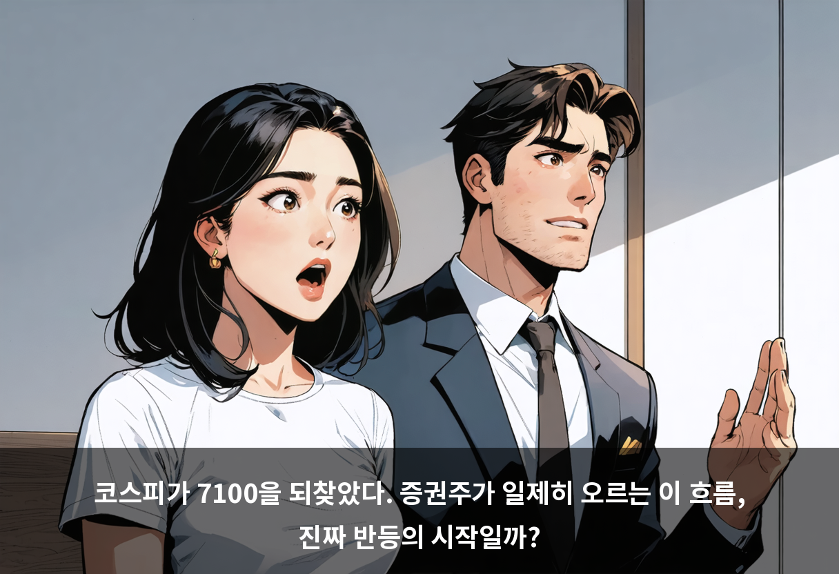 코스피가 7100을 되찾았다. 증권주가 일제히 오르는 이 흐름, 진짜 반등의 시작일까?